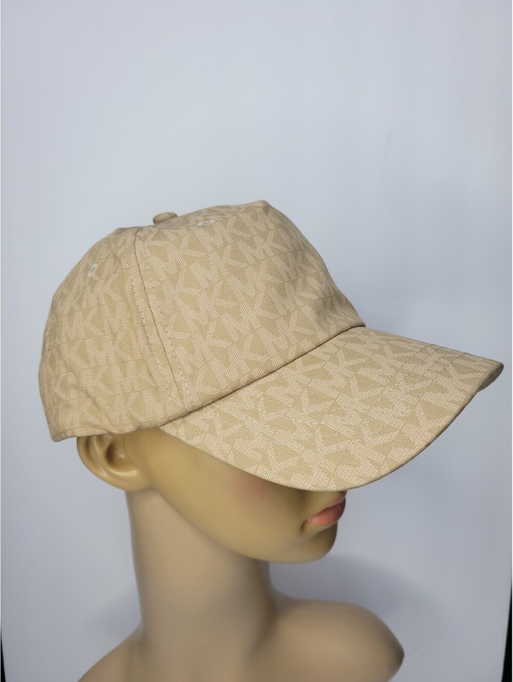 Michael Kors Womens Signature MK Logo Monogram Baseball Cap Khaki Adjustable